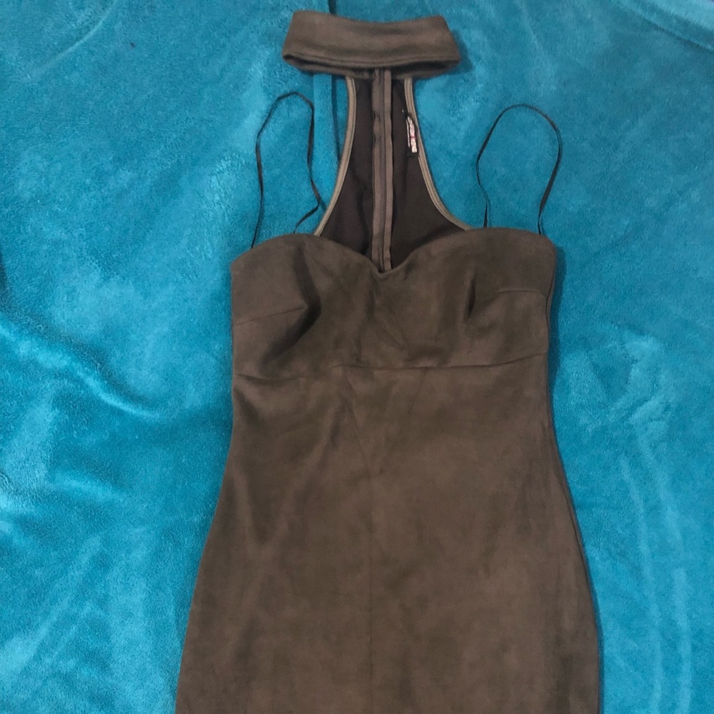 Velvet Olive Green Halter Dress Size M
